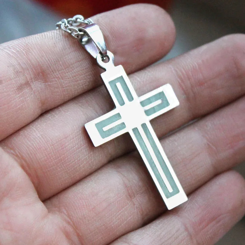 Glowing CROSS Stainless Steel Necklace