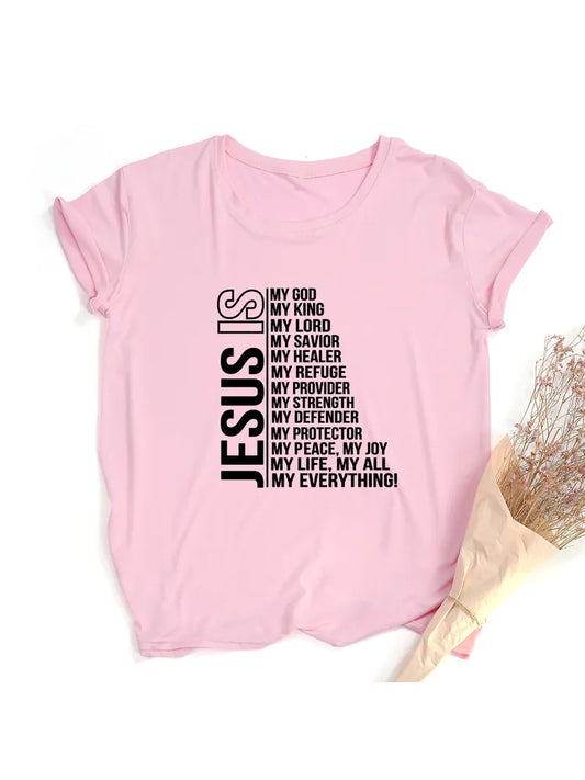 Jesus Is My God King Everything (Pink) Women Tops