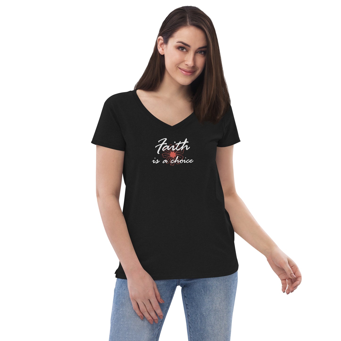 Faith is a Choice Women’s v-neck t-shirt