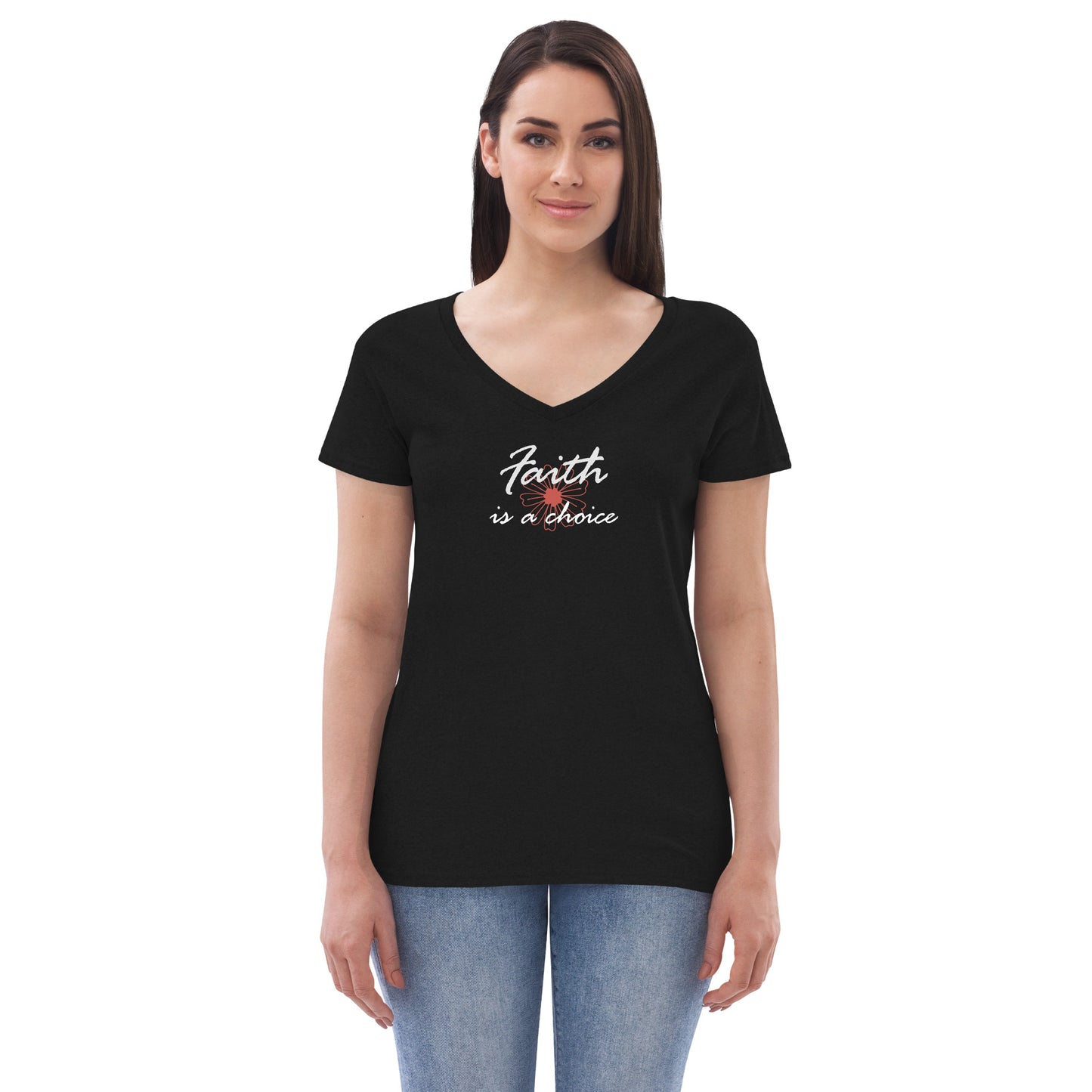 Faith is a Choice Women’s v-neck t-shirt