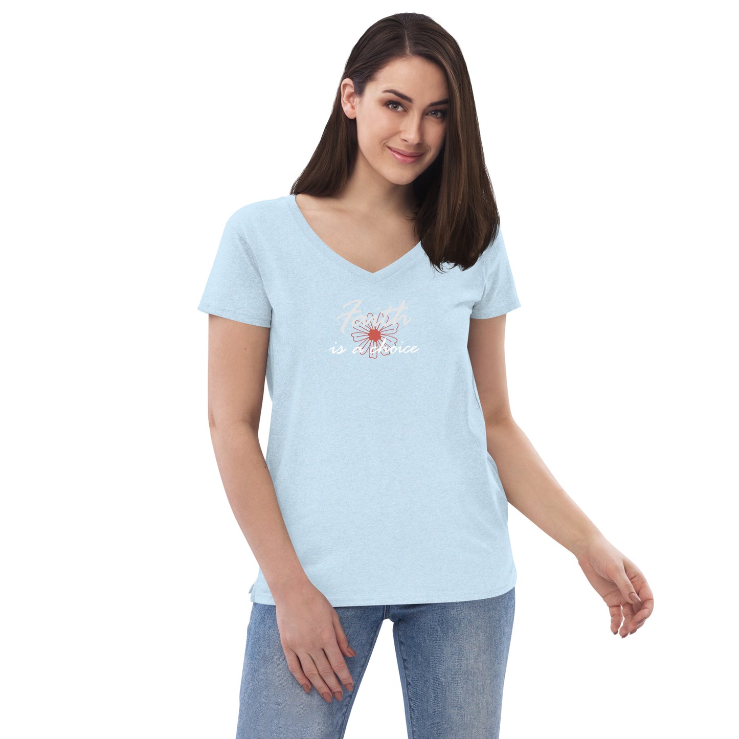 Faith is a Choice Women’s v-neck t-shirt