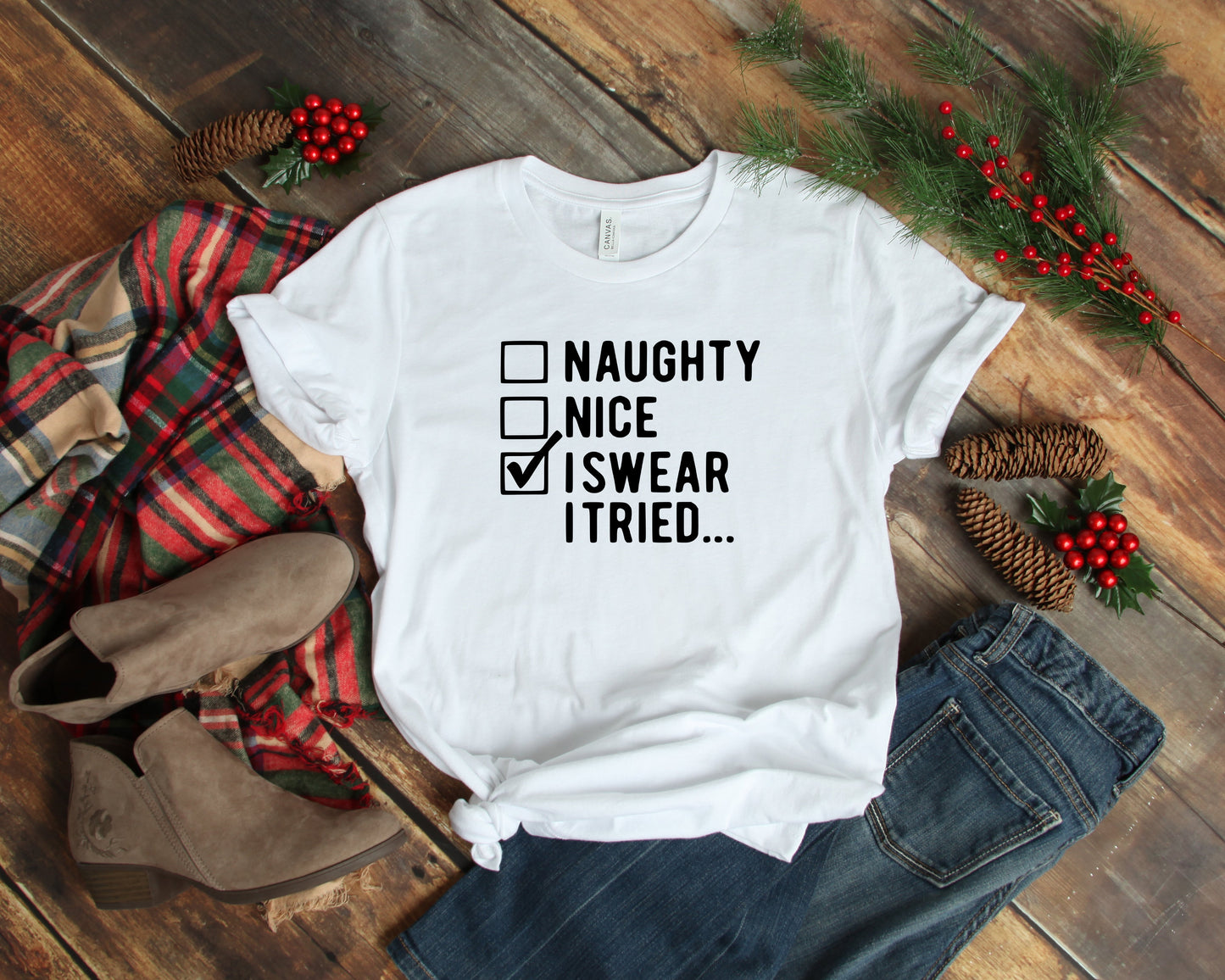 I Swear I Tried Shirt, Funny Christmas Shirt