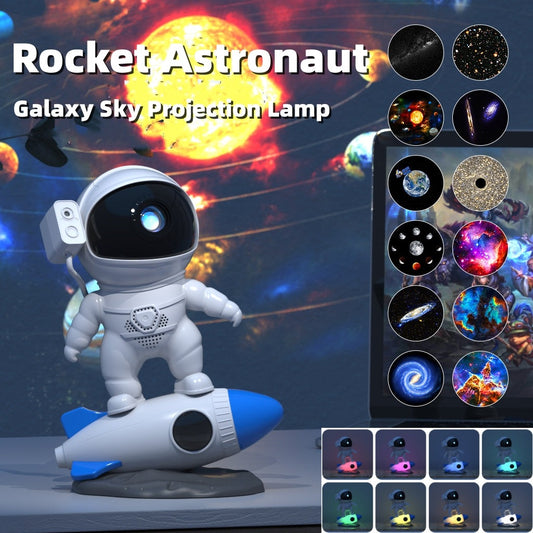 Rocket Astronaut Galaxy Sky Projector Lamp