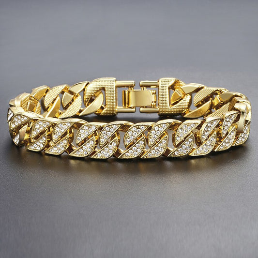 Miami Gold Curb Cuban Bracelet- Men's