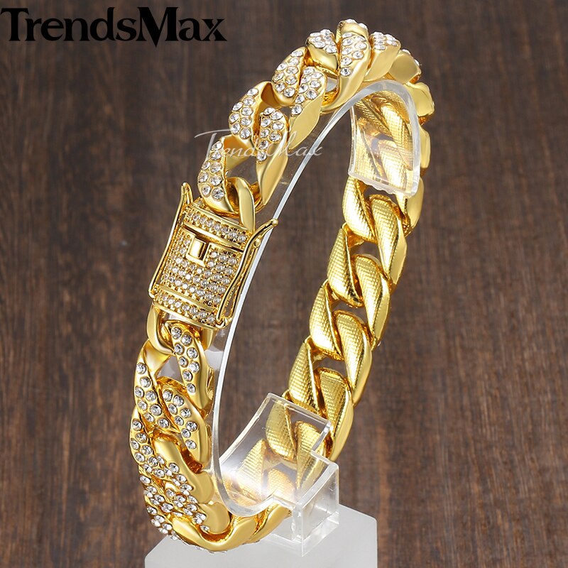 Miami Gold Curb Cuban Bracelet- Men's