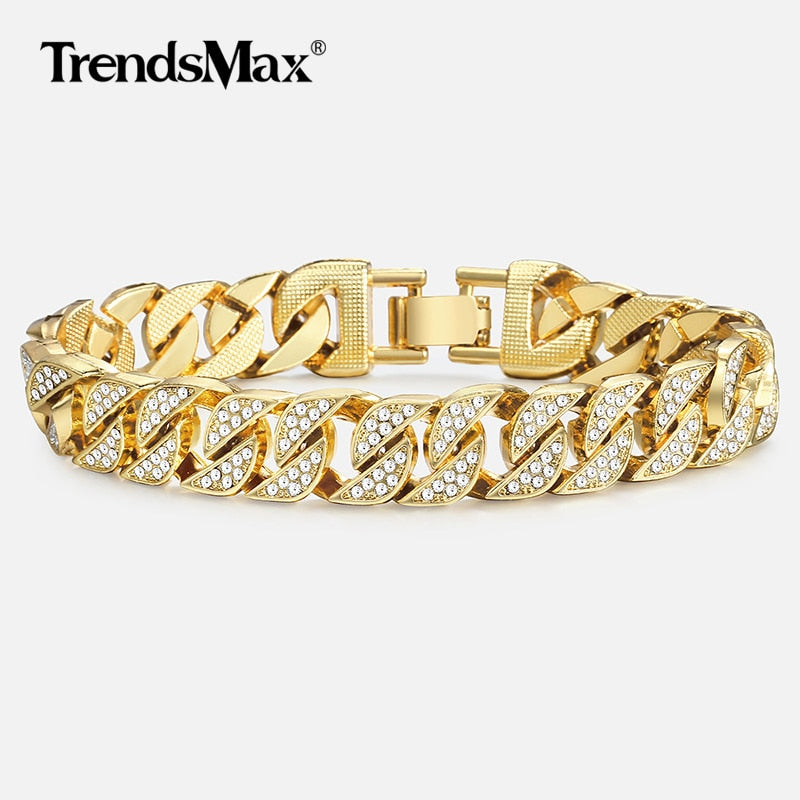 Miami Gold Curb Cuban Bracelet- Men's